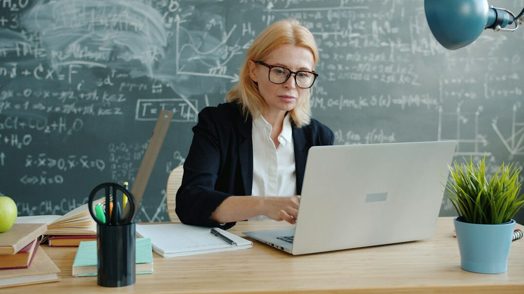 group of students in online class