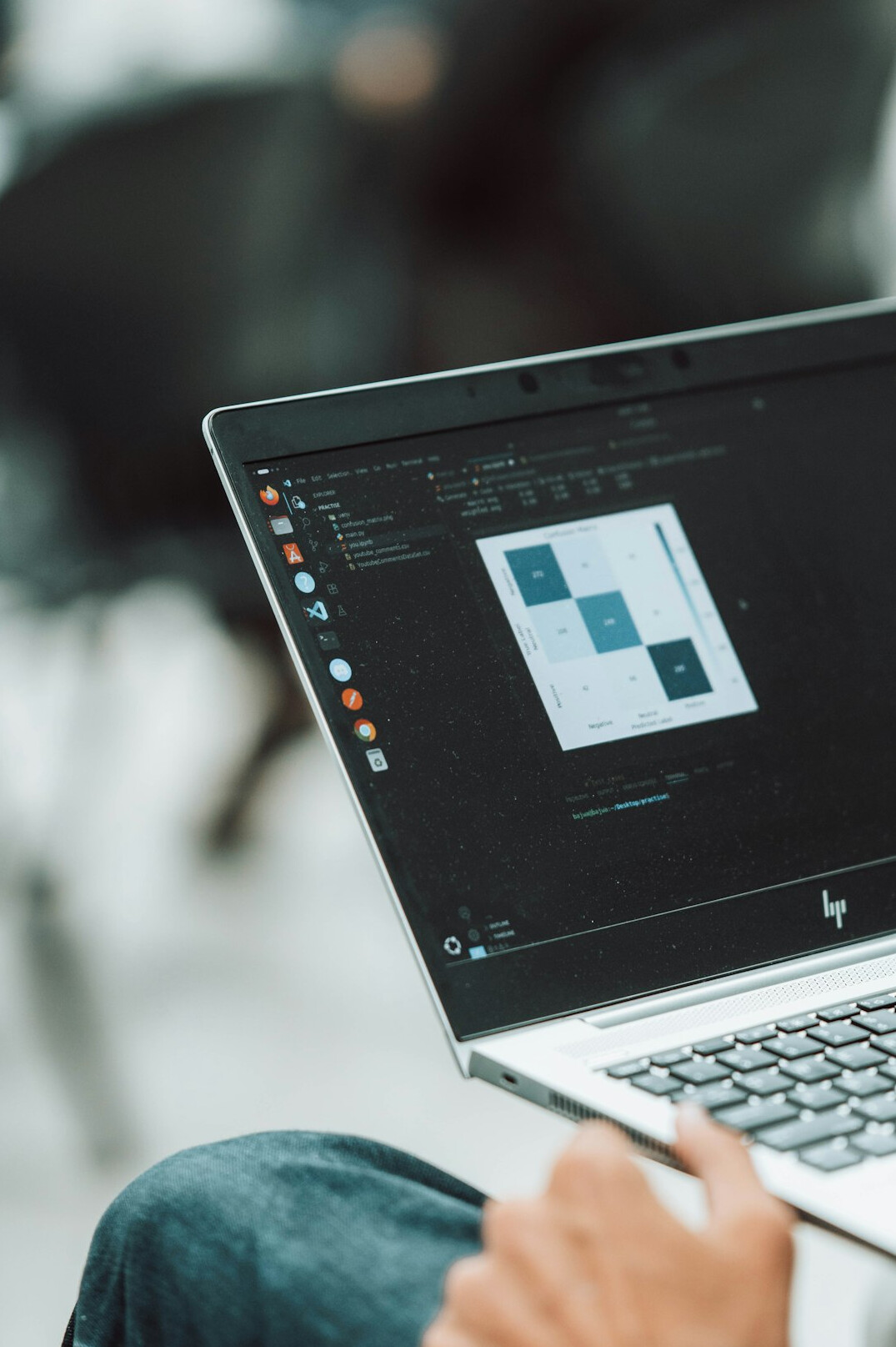 person learning coding on laptop