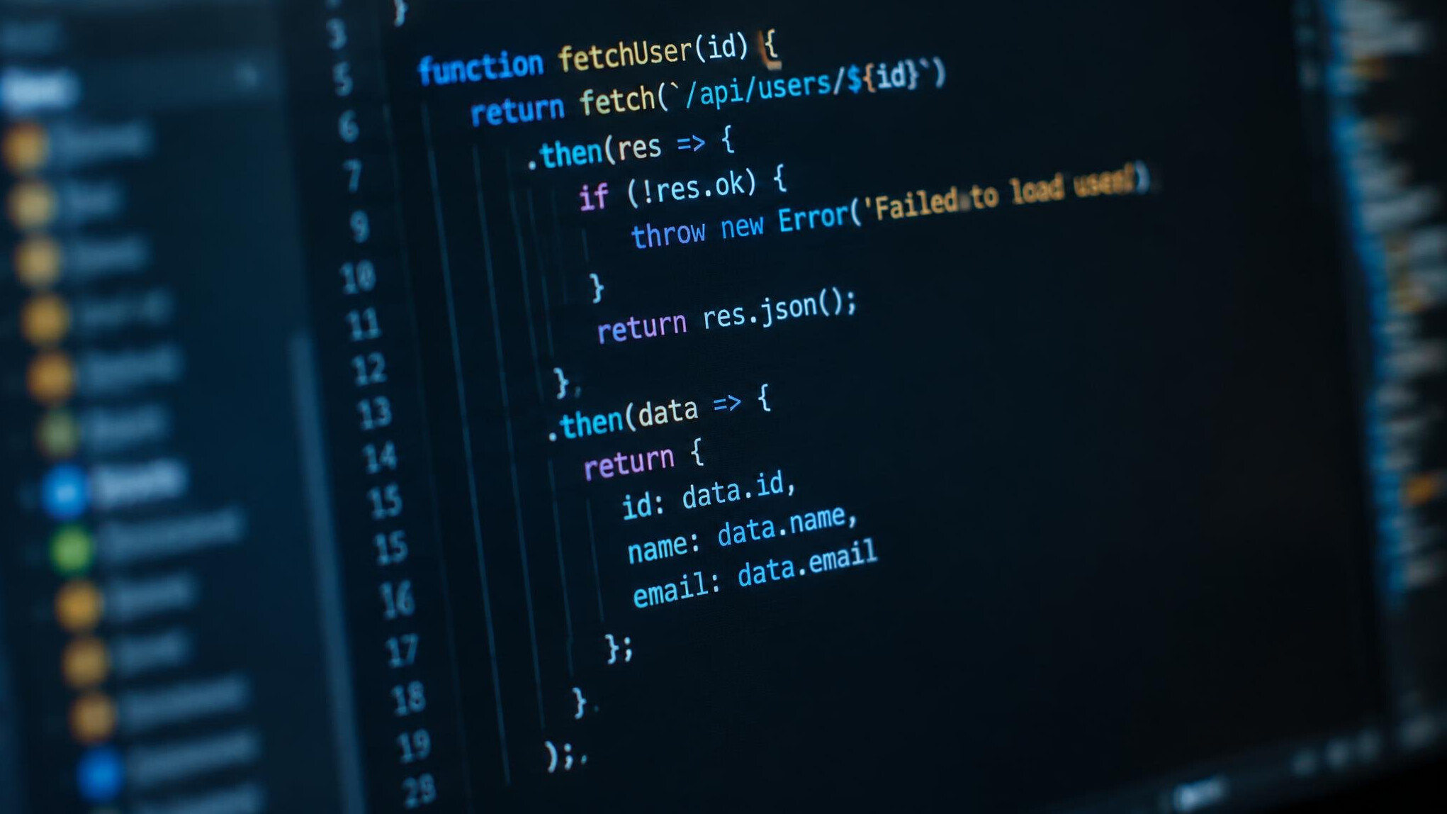 Close-up of lines of code on a computer screen